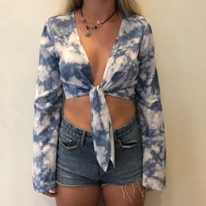 Hollister sky pattern boho long sleeve top